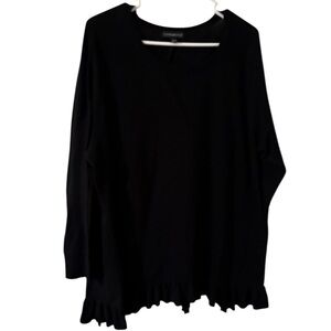 Adorable Bryant Black Long Sleeve Sweater with Ruffled Hem on bottom. Size 18/20